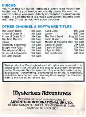 Circus (1986)(Adventure Soft U.K. Ltd.)[a] box cover back